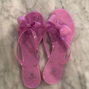 Plastic bow flip flops, size 40, pink!